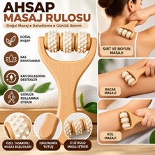 Mucit Home Manuel Ahşap Masaj Aleti 3 Top Rulolu Kas Rahatlatıcı Masaj Aparatı