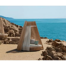 SCY Propter Özel Tasarım Perdeli Masif Izgaralı Dizayn Bahçe Mobilyası Daybed Şezlong
