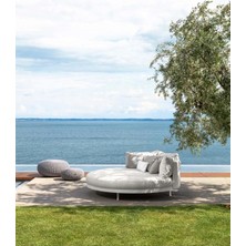 SCY Quattro Bahçe Koltuğu Havuz Başı Divan Havuz Yatağı Şezlong Beyaz Plaj Yatağı Modern Daybed
