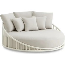 SCY Mona Yuvarlak Dekoratif Divan Dış Mekan Yatak Aile Şezlongu Havuz Başı Modern Daybed