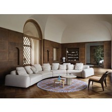 SCY Parlex-A 4 Parça Sehpa Oval Teddy Koltuk Takımı Salon Oturma Grubu L Köşe Fonksiyonel Koltuk Takımı