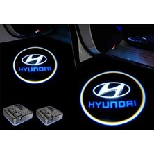 Stilix Garage Hyundai Araçlar Için Pilli Yapıştırmalı Kapı Altı LED Logo 2'li