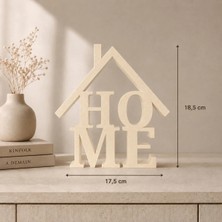 Ev Figürlü Home Yazısı Dekoratif Masa Üstü Süs 17,5 × 18,5 cm Modern Ev Dekoru