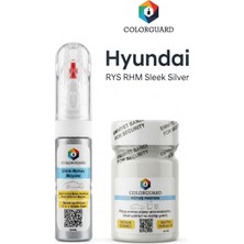 COLORGUARD Hyundai RYS RHM Sleek Silver İğneli & Fırçalı Şişe Rötuş Boyası ve Rötuş Pastası Seti