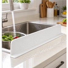 Beyaz Lavabo Önü Su Sıçrama Önleyici Bariyer – Bulaşık Yıkama Sıçrama Koruyucu | Tezgah Önü Su Bariyeri 42CM