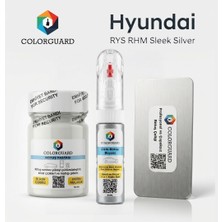 COLORGUARD Hyundai RYS RHM Sleek Silver Rötuş Seti - 2 si 1 Arada iğne ve Fırça Uçlu Şişe, Rötuş Pastası ve Rötuş Çeliği