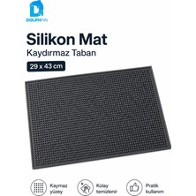 Silikon Kaydırmaz Bar Matı Bulaşık Kurutma ve Tezgâh Altlığı 29X43 cm Siyah