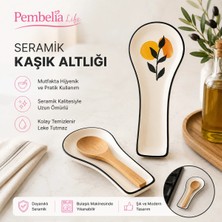 Desenli Seramik Kirli Kaşıklık Tezgah Üstü Kepçe Kaşık Altlığı Düzenleyici Özel Tasarım El Yapımı Kaşık Altlığı Kaşık Düzenleyici