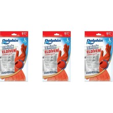 Lateks Bulaşık Temizlik Eldiveni - Kırmızı - Large (Büyük) - 9-9,5 - 3 Paket