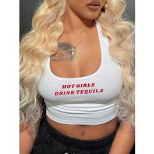 Makent Moda Sheın Kadın Mektup Baskılı Rahat Günlük Yazlık Tank Top Grafik Tişörtler Kadın Üstleri