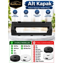 Ozemtek Roborock Q8 Max Pro / Q8 Max Pro+ Robot Süpürge Fırça Kapağı / Alt Kapak Yedek Parça Siyah