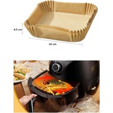50 Adet Airfryer Pişirme Kağıdı Hava Fritözü Kare Model Pişirme Kağıdı Airfryer Yağsız Firitöz