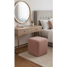 Eden Home Makyaj Masası Pufu Küp Puf Çok Amaçlı Teddy Kumaş
