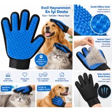 Bak Gel Al BakGelAl Evcil Hayvan Tüy Toplama ve Masaj Eldiveni,  Kedi ve Köpekler İçin Özel Tarama Eldiveni (Mavi)