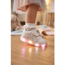 Vicco Işıklı Ortopedik Mevsimlik Cırt Cırtlı Kız Bebek Ilk Adım Sneaker Ayakkabı