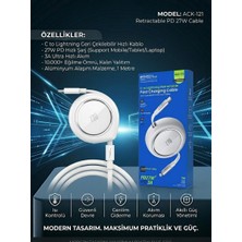 KSB Store 27W 3A Geri Çekilebilir (Retractable) Type-C To Lightning Hızlı Şarj ve Veri Kablosu (1 Metre) - Lisinya - 987452-RST-OZD