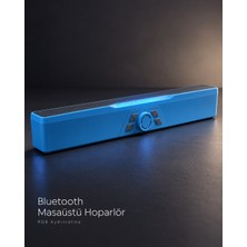 KSB Store Döner Kontrol Düğmeli Bluetooth 5.4 Kablosuz Hoparlör 6 W Rgb Işıklı Mavi - Lisinya