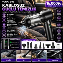 Yms Venandin 16.000 Pa Kablosuz Şarjlı El Süpürgesi Fırçasız Motor Çok Başlıklı Araç Ev Ofis Süpürgesi