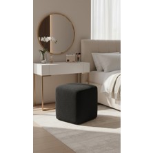 Eden Home Makyaj Masası Pufu Küp Puf Çok Amaçlı Teddy Kumaş