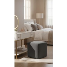 Eden Home Makyaj Masası Pufu Küp Puf Çok Amaçlı Teddy Kumaş