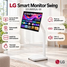 Lg 31.5" Swing 32U889SA-W 5ms 4K UHD IPS Tekerlekli Standlı Dokunmatik Smart Monitör
