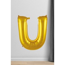 King Shark U Harfi Folyo Balon Gold 100 cm 40 Inç 1 Metre Altın