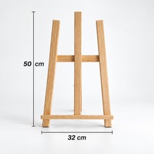 Evlilik Sepetim Ahşap Şövale Sergileme Standı (50 Cm) - Doğal Ahşap Rengi