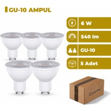 Zeyrise 6W GU10 LED Ampul 6500K Beyaz Işık 5'li Paket