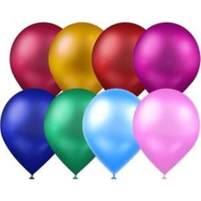 King Shark Atom Balon Atom Balon Metalik Karışık Renkli Balon 12 Inç 100 Adet