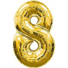 King Shark Fırsat Ayı Balon 8 Rakam Folyo Balon Gold 40'inch