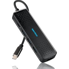 Omrs Store Usb-C Hub 6'da 1 Adaptör, 4K Hdmı, 100W Pd, 3 USB 3.0, 3,5 mm Ses Jakı, MacBook Air/pro, Xps ve Diğer Tip C Cihazlar