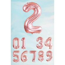 King Shark Rose Gold Rakam Folyo Balon Büyük Boy Rose Gold Sayı Balonlar 100CM 40INÇ