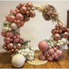 King Shark Krom Bronz Toz Pembe ve Deniz Kumu Balon Zinciri 100 Adet