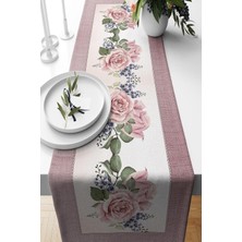 Str Store Pelangi Gül Sümbül Desenli Leke Tutmaz Kumaş Salon Mutfak Masa Değişik Ranır Modelleri Runner, Beyaz-Yeşil-Mavi 43 x 43