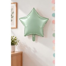 Patladı Gitti Pastel Yeşil Yıldız Folyo Balon 45 cm – Bebek Çocuk Parti Kutlama