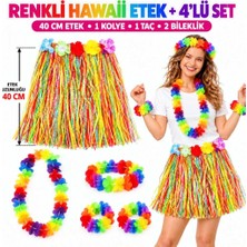 Str Store Renkli Hawaii Etek 40 cm ve 4’lü Hawaii Seti