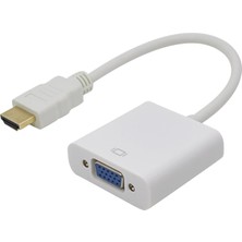 Str Store HDMI To VGA Çevirici Dönüştürücü Adaptör Monitör Laptop Projeksiyon Çevirme Uydu Kablosu 4547