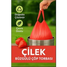 Ethex Büzgülü Çilek Kokulu Büyük Boy Çöp Torbası 65X80 cm 50 Lt (10 Lu Rulo - 1 Paket)