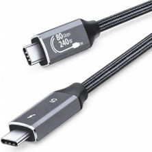 Str Store 1.8 Metre Thunderbolt 5 Usb-C Data Kablosu, 120GBPS Veri Aktarımı, Pd 3.1 240W Hızlı Şarj, 16K 60Hz Görüntü, Örgülü Kablo, Ses Video Aktarımı, Thunderbolt 4/3 Usb4/3.1/3.0 Uyumlu | ZR1325