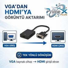 Str Store Primex PX-1250 VGA To HDMI Full Hd Görüntü Çevirici Aparat, Analog Erkek To HDMI Dişi Aktif Dönüştürücü, Pc Laptop Notebook VGA Çıkışından HDMI Tv Monitör Projeksiyon Bağlantı Adaptörü