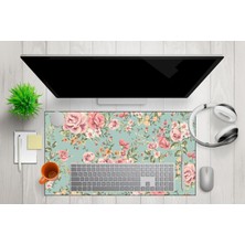 Str Store Mikrofiber Dekoratif Mouse Pad, 7mm Kalınlık, Kaygansız Taban, Leke Tutmaz, Su Geçirmez, Ofis Aksesuarı (Turkuaz, 40X80CM)