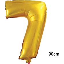 King Shark 90 cm 7 Rakamı Folyo Balon Altın