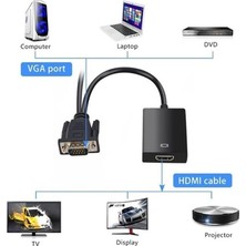 Str Store VGA To HDMI Çevirici Adaptör 3.5 mm Ses Girişli (Hdmı Çıkışı VGA Ya Dönüştürmez)