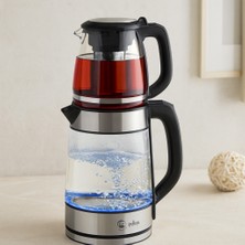 Str Store 2'si 1 Arada Elektrikli Çay Makinesi ve Kettle 2l+1.2l Çelik