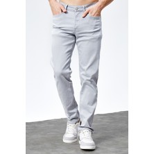 Hlt Jeans Erkek Gümüş Gri Regular Jeans Likralı Esnek Kot Pantolon HLTHE001980