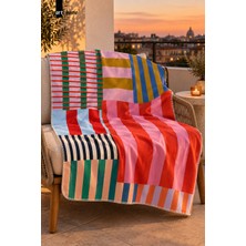 Marte Home 100X170 cm Renkli Desenli Tek Taraf Dijital Baskılı Polar Tv Battaniyesi
