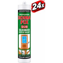 Somafix 24 Adet S128 Akrilik Silikonize Mastik Antrasit 310ML 500 gr