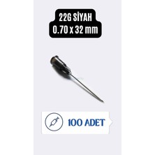 Medeye Ayset Steri̇l İğne Ucu Si̇yah  (0,70 mm x 32 Mm) - 100 Adet