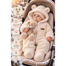 Canini Bebek Welsoft Tulum Kapüşonlu Peluş Kışlık Fermuarlı Bebek Tulum