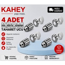 Kahey 4 Adet Plastik Krom Taharat Çubuğu Ucu Perletörü Aparatı 1.5 cm x 2.6 cm